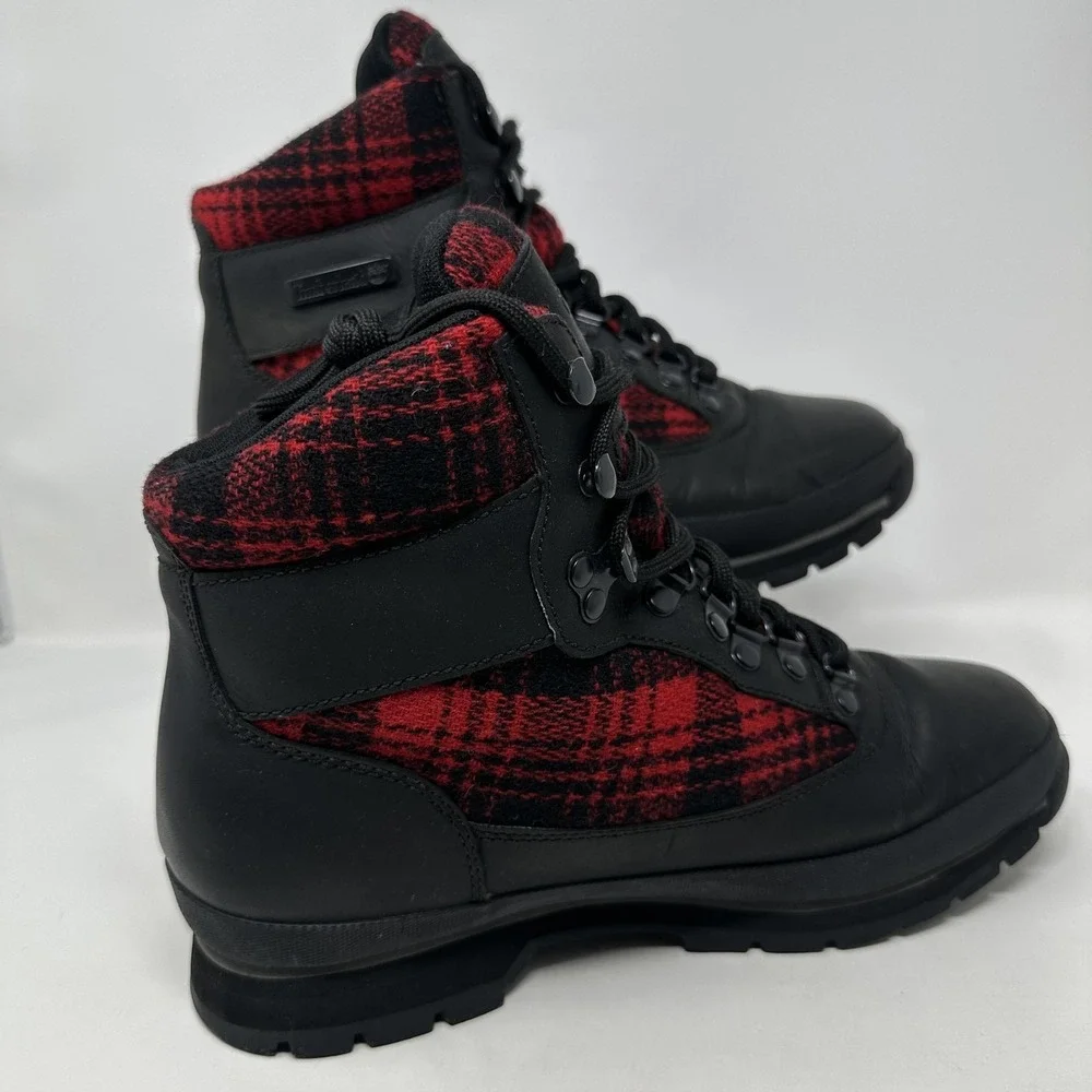 Timberland‎ Woolrich Wool Buffalo Plaid Euro Hiker Boots Mens Size 9 Leather